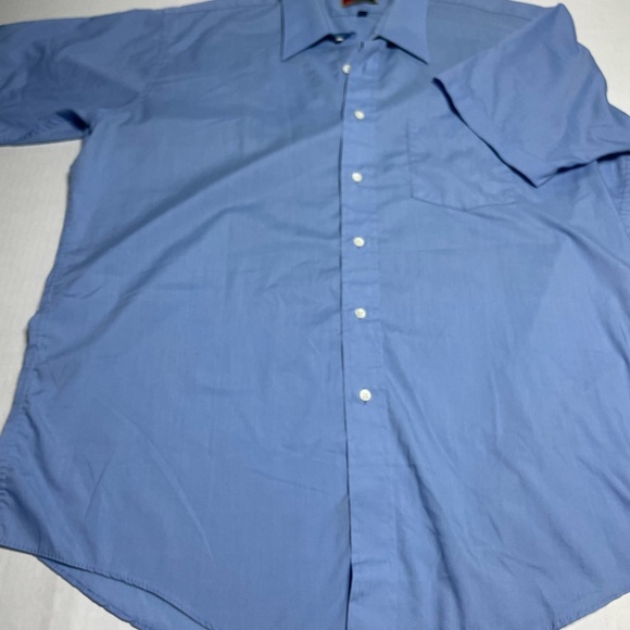 Requirements short sleeve men Sky Blue  Button Down Shirt size 17 Classic fit - Picture 2 of 10
